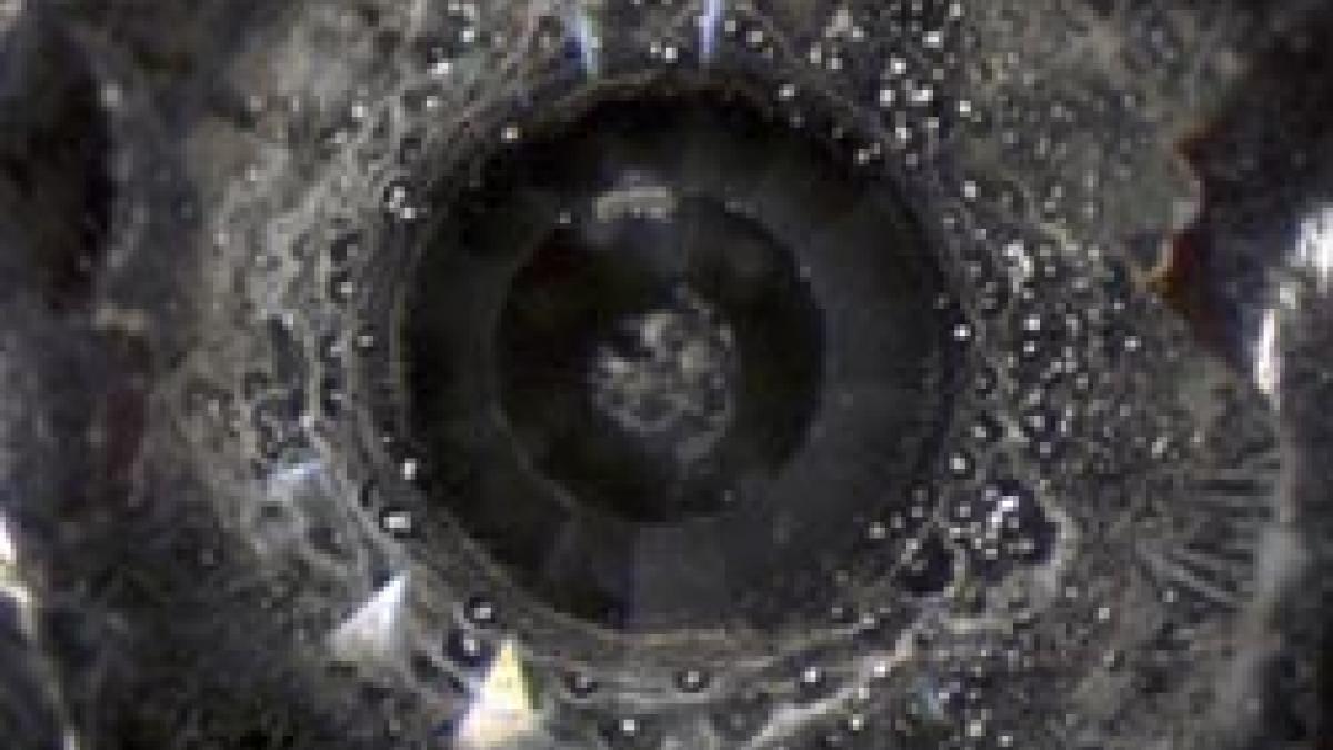 A diamond through a microscope